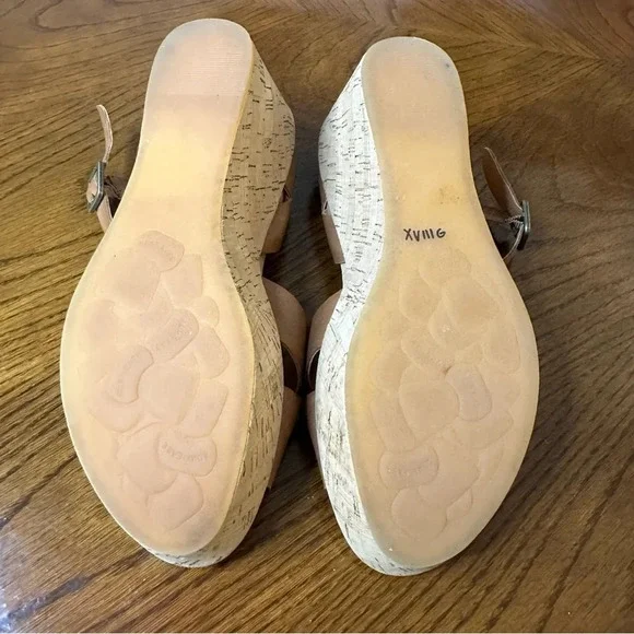 KorkEase Ava Sandals Platform Wedges Cork Tan Brown Heeled Sandal Camel Size 10 - Picture 7 of 8